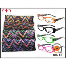 Ladies Fashion Plastic Eyewear Lunettes Lunettes de lecture avec pochette (MRP21661)